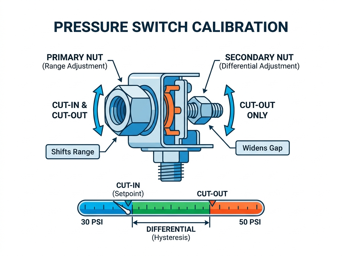 Pressure switch adjustment procedure
